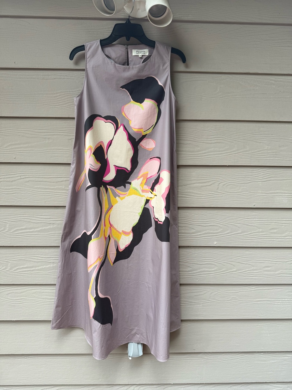 PSOPHIA cotton poplin floral print dress in cadmium - Picture 4 of 14